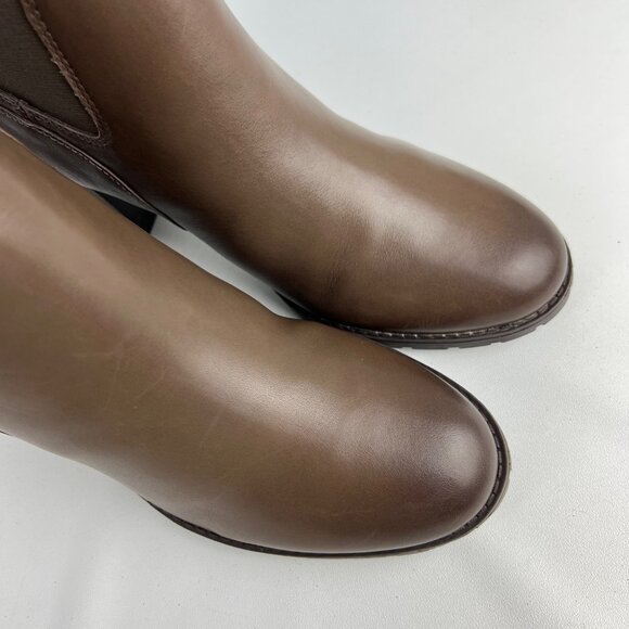 Clarks Womens Verona Ease Brown Leather Chelsea Ankle Boots Block Heel size 11M - Picture 8 of 16